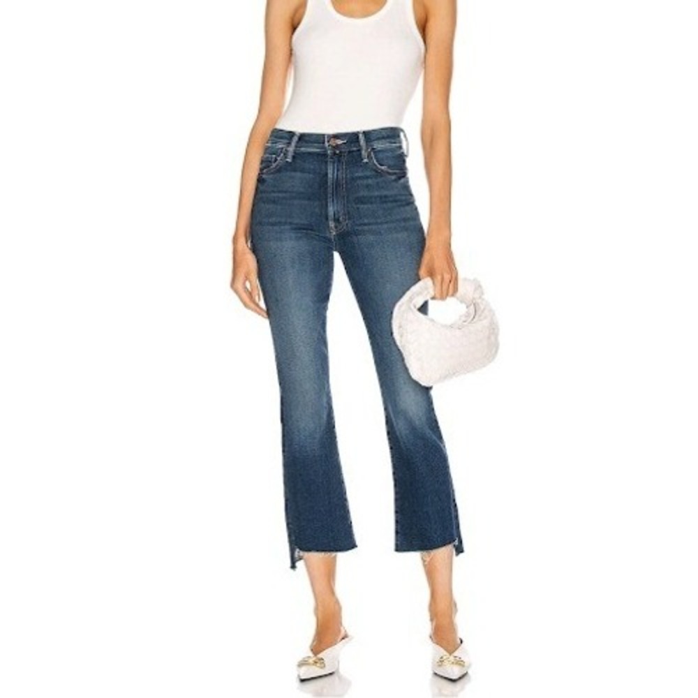 MOTHER The Insider Crop Step Fray in Sweet and Sassy Women's Size 27 Blue Denim